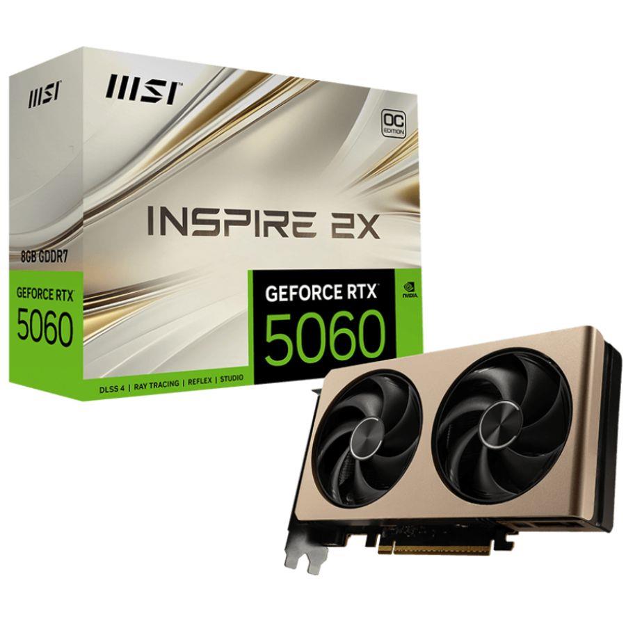 Placa de Video MSI GeForce RTX 5060 INSPIRE 2X OC 8G